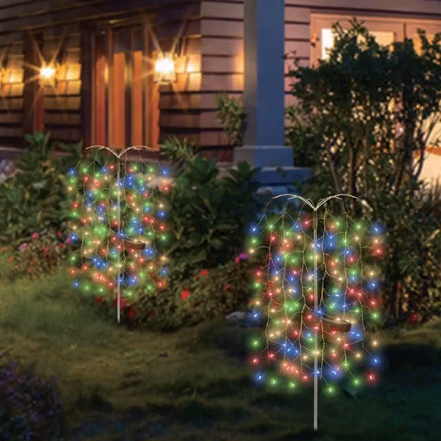 ExtraStar 120 LED Solar Willow Tree Garden Spike Light with RGB Multicolour Effect
