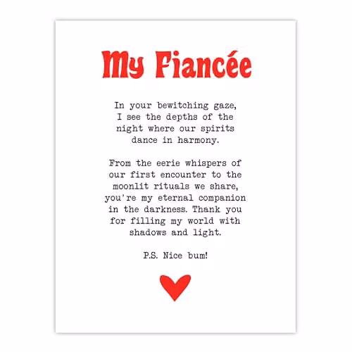 Artery8 Love Poem Goth Romantic Poetry Wall Art Poster Print on White Thick Paper, W: 46.0 cm, H: 61.0 cm – 1