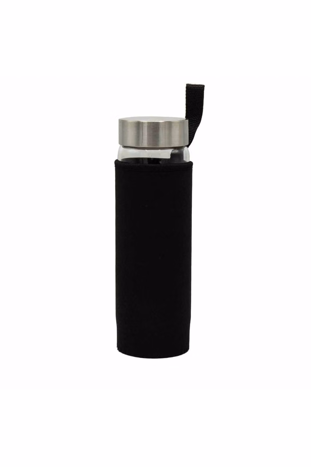 KDMD Crystal Infused Glass Water Bottle with Red Jasper Chips in Silver – 2