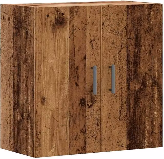 Berkfield Home Wall Mounted Rustic Wood Cabinet in Brown, W/D/H: 60 x 31 x 60 cm