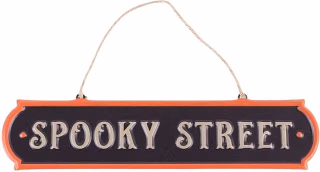 Kingsbury Gifts Spooky Street Vintage Metal Hanging Sign, Black