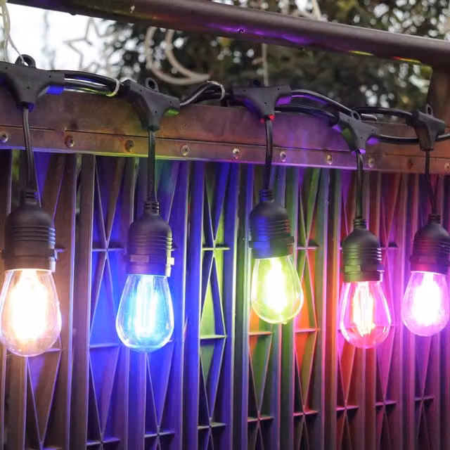 Lighting Legends Multi Colour LED Heavy Duty Outdoor Festoon String Lights, 15m