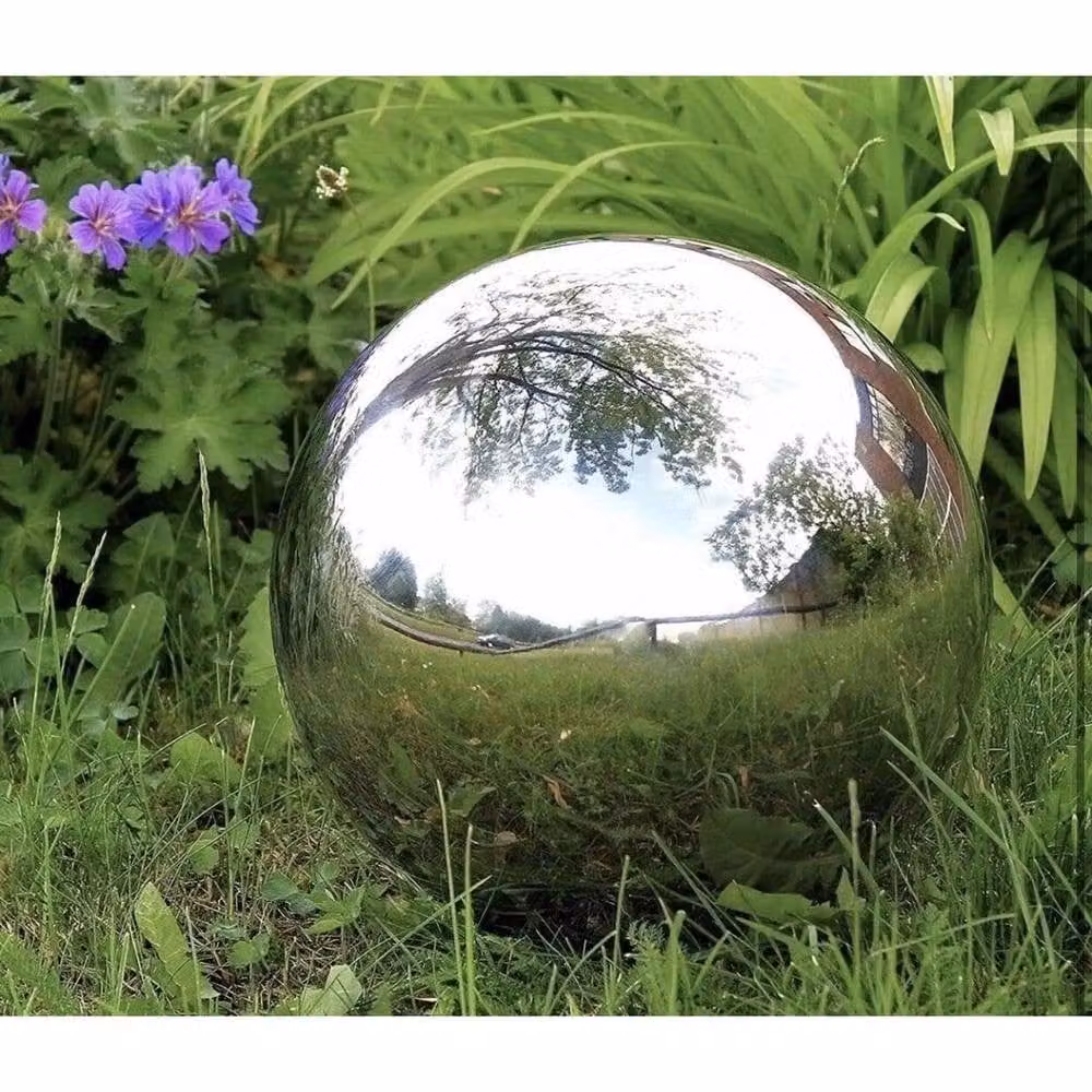 FLAVORA 3 Piece Stainless Steel Mirror Reflective Garden Spheres in Silver – 3