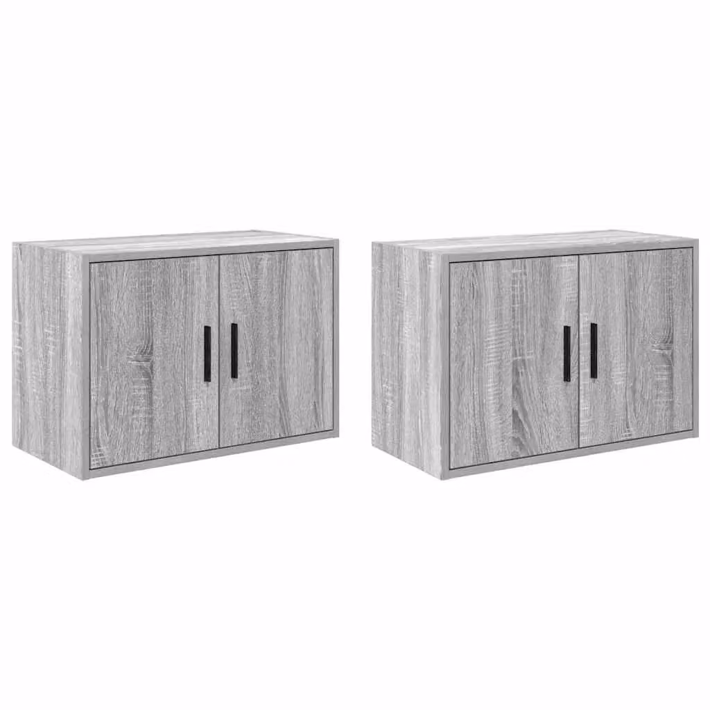 Berkfield Home Set of 2 Wall Mounted Garage Cabinets in Grey Sonoma Engineered Wood – 2