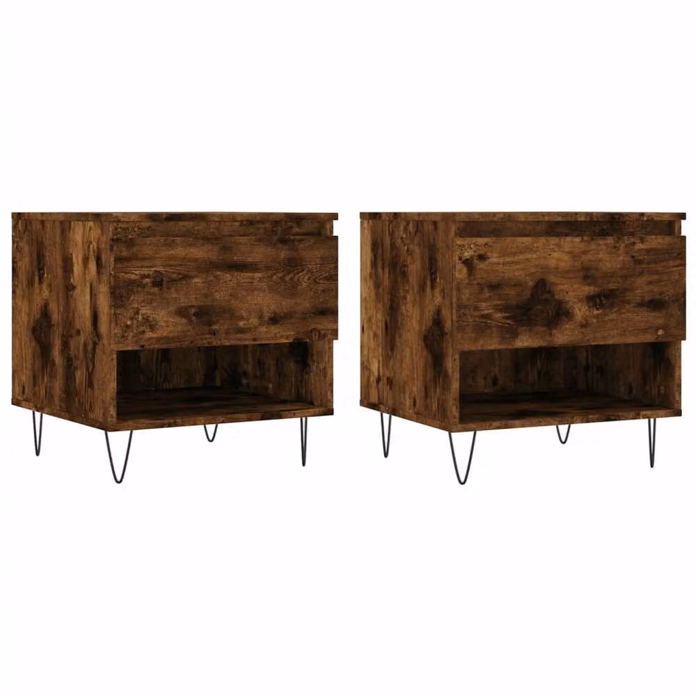 Berkfield Home Modern Nested Coffee Table Set of 2, Smoked Oak Brown, W/D/H: 50 x 46 x 50 cm – 2