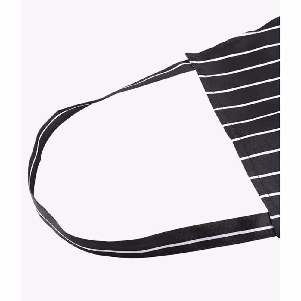FLAVORA Unisex Black and White Striped Polyester Chef Apron, W: 100 cm, H: 15 cm – 5