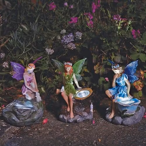 mysmartbuy 3 x Solar Powered Fairy Design Outdoor Garden Ornament Lights in Multicolour – 1