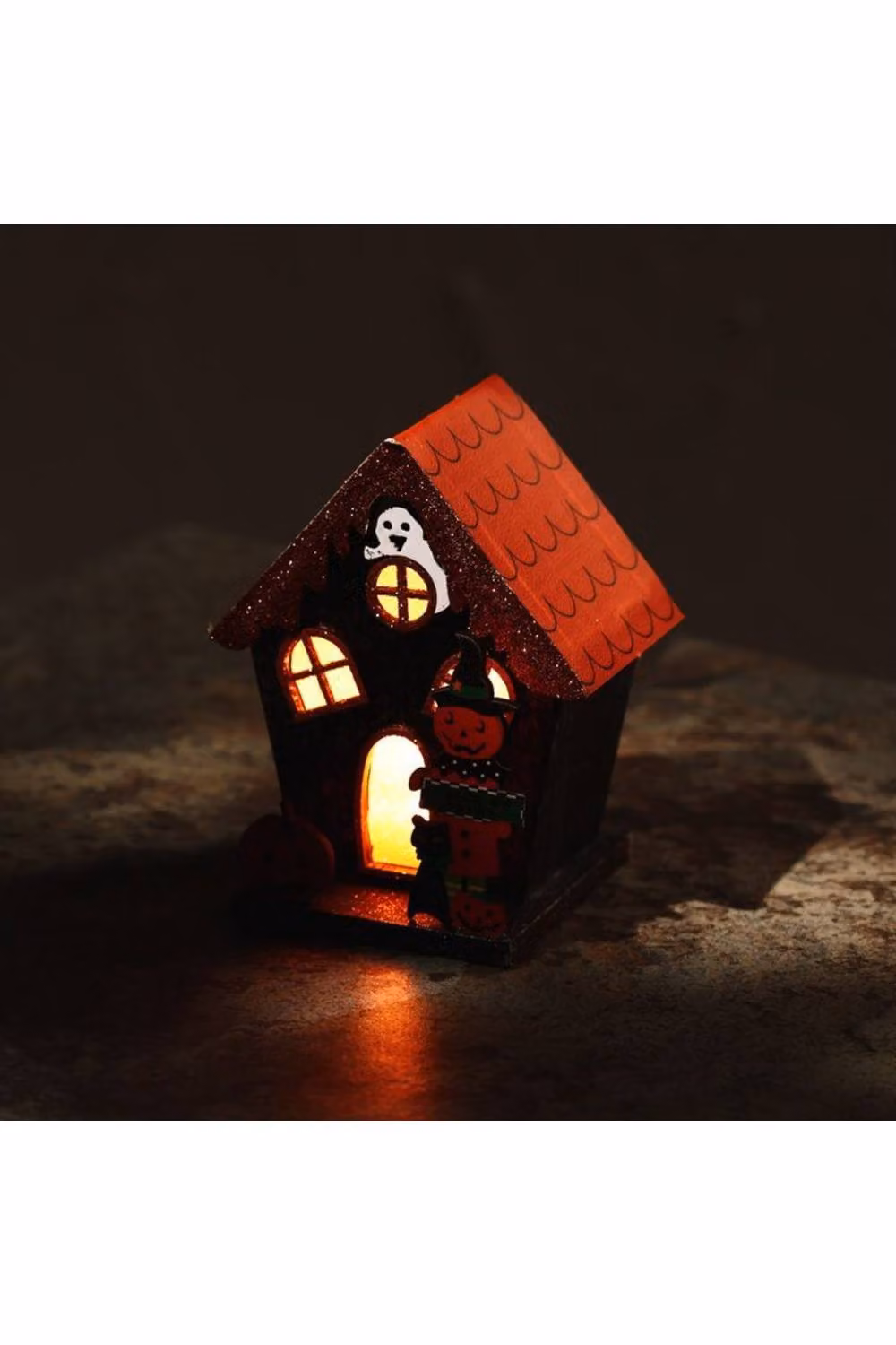KDMD Orange Trick or Treat Pumpkin House with LED Glow for Halloween – 3