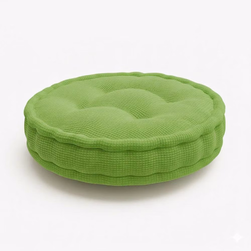 Snug City Round Teddy Fabric Booster Cushion in Green, W/D/H: 45 x 45 x 45 cm – 2