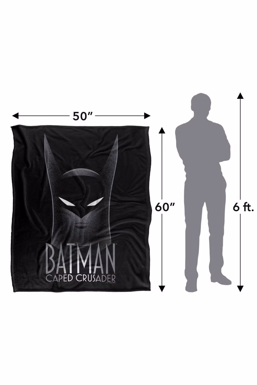 LOGOVISION Batman Caped Crusader Animated Series Headshot Super Soft Fleece Throw Blanket, Multicolour, W: 91.44 cm x D: 91.44 cm x H: 147 cm – 7
