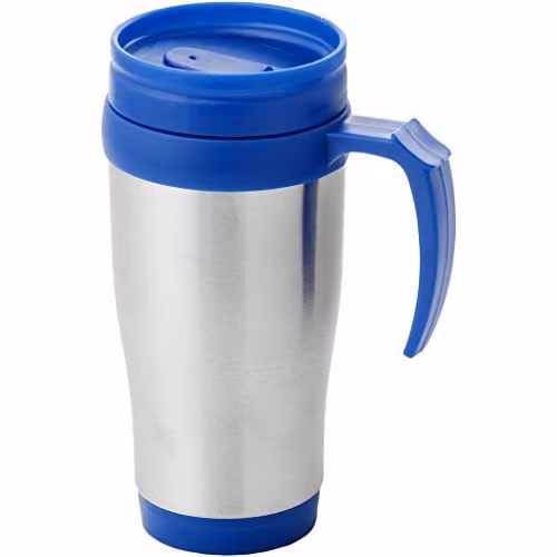 Bullet Sanibel Insulated Stainless Steel Mug with Lid, Silver/Blue, W/D/H: 12 x 18 x 8 cm – 1