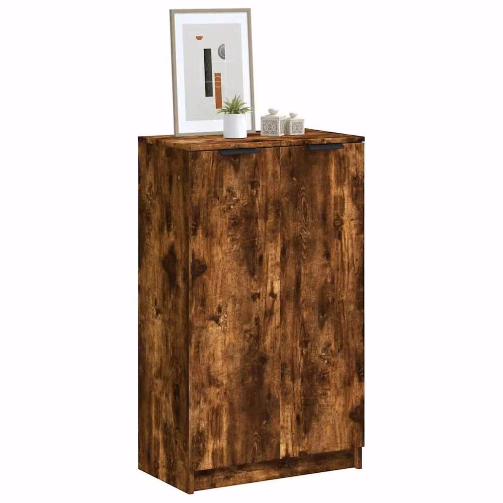 Berkfield Home Smoked Oak Shoe Cabinet in Brown, W/D/H: 59 x 35 x 100 cm – 2