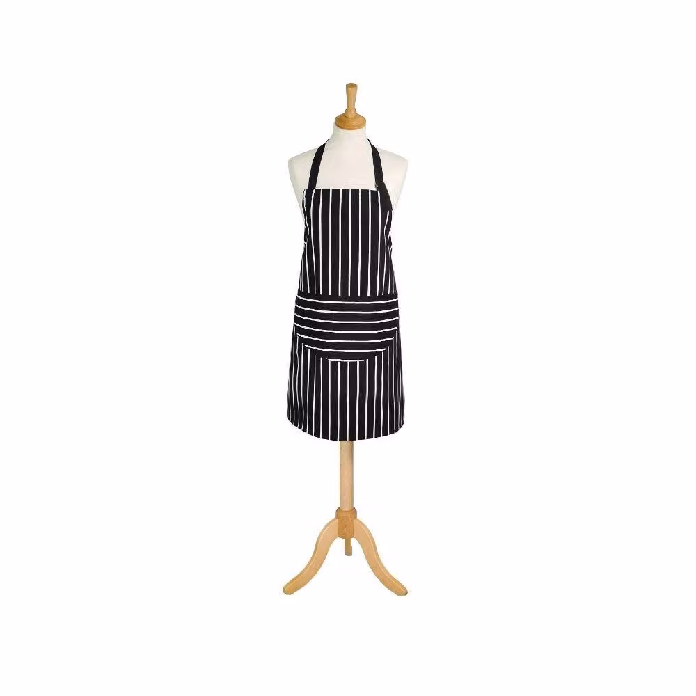 Dexam Adult Butchers Stripe Apron in Black and White – 2