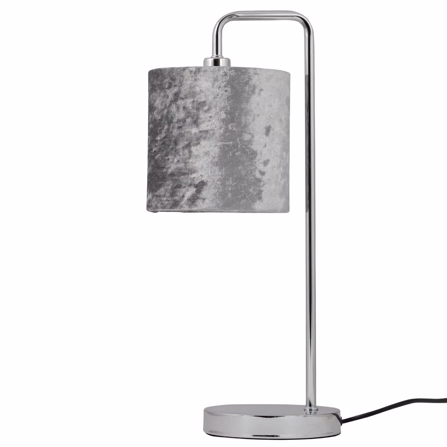First Choice Lighting Grey Crushed Velvet Cylinder Table Lamp Shade – 3