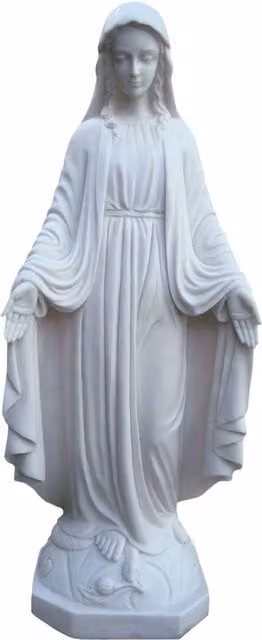 Enigma Mary Garden Ornament in White Stone, Height: 62.5 cm