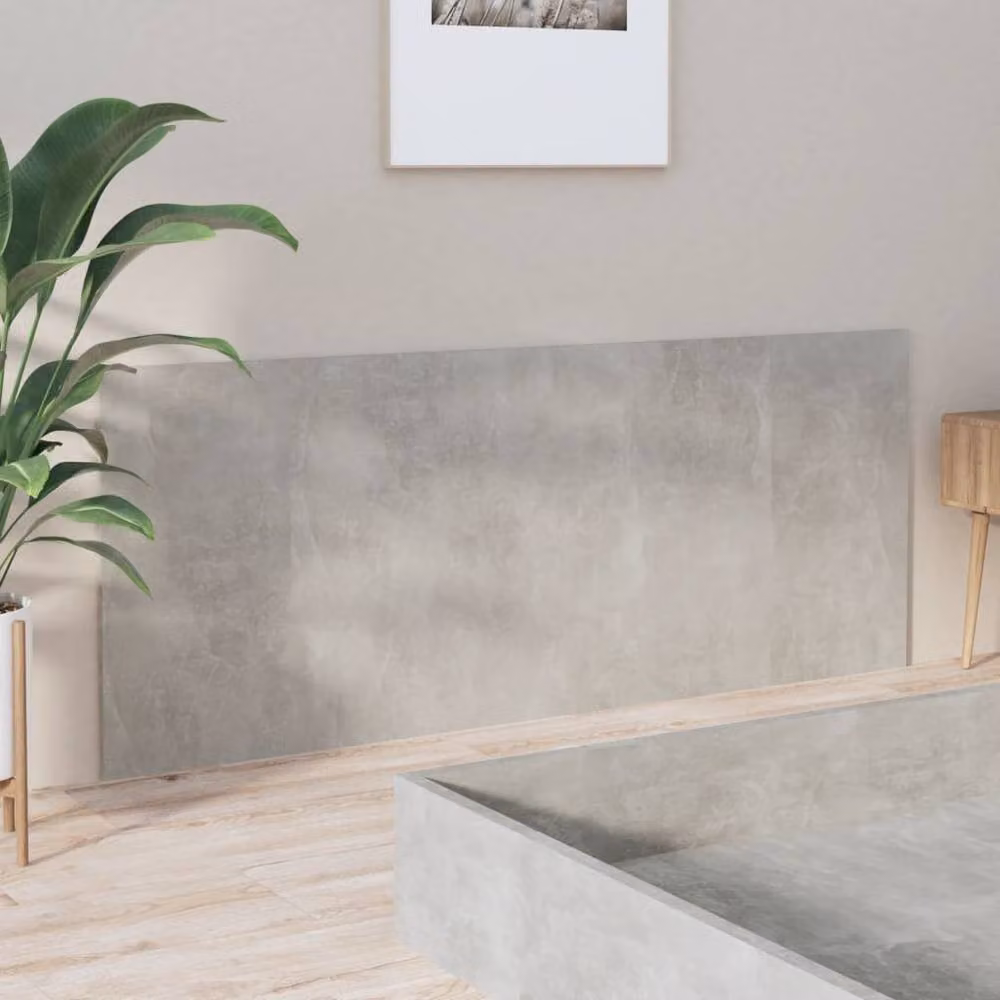 Berkfield Home Industrial Bed Headboard in Concrete Grey, W/D/H: 200 x 1.5 x 80 cm – 1