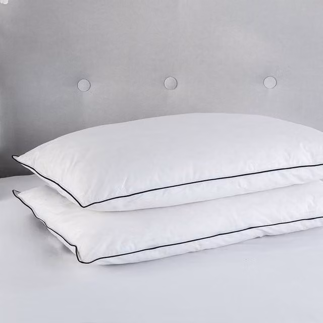 Snug City Duck Feather Pillow Pair with 100% Cotton Cover in White