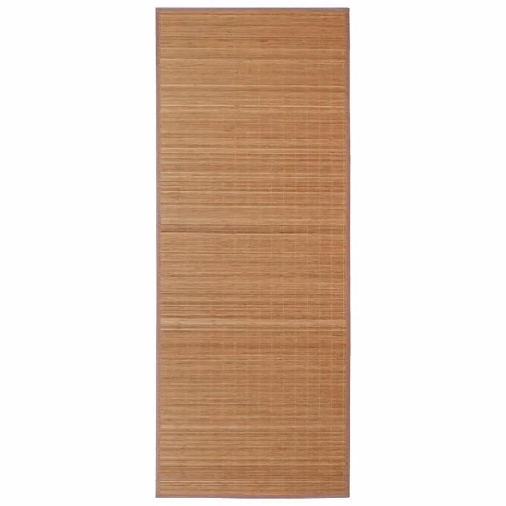 Berkfield Home Round Bamboo Rug in Brown, Diameter: 100 cm – 1