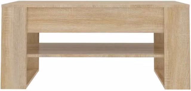 Berkfield Home Sonoma Oak Decorative Coffee Table in Beige, W/D/H: 102 x 55 x 45 cm