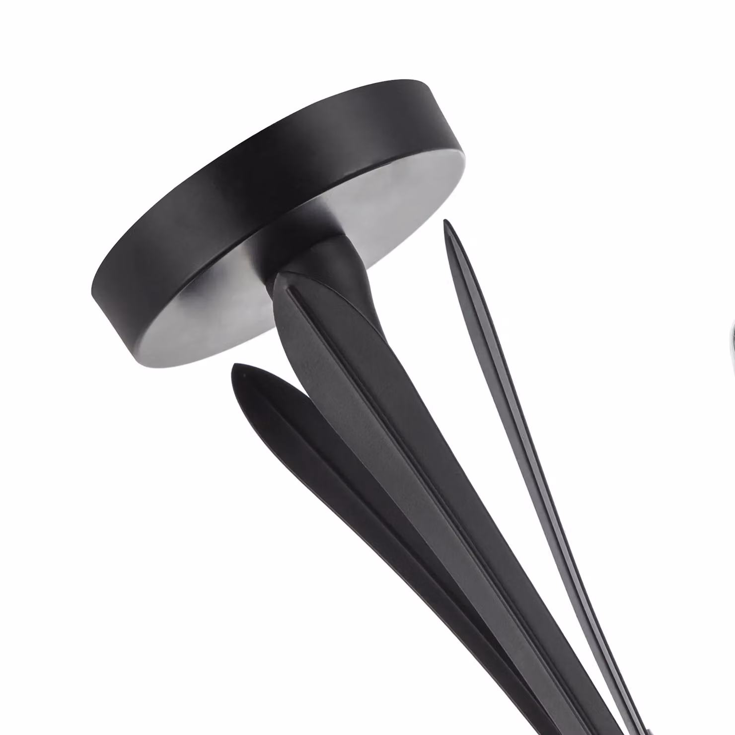 Happy Homewares 3-Arm Classic Ceiling Light in Black with Metal and Glass Details – 2