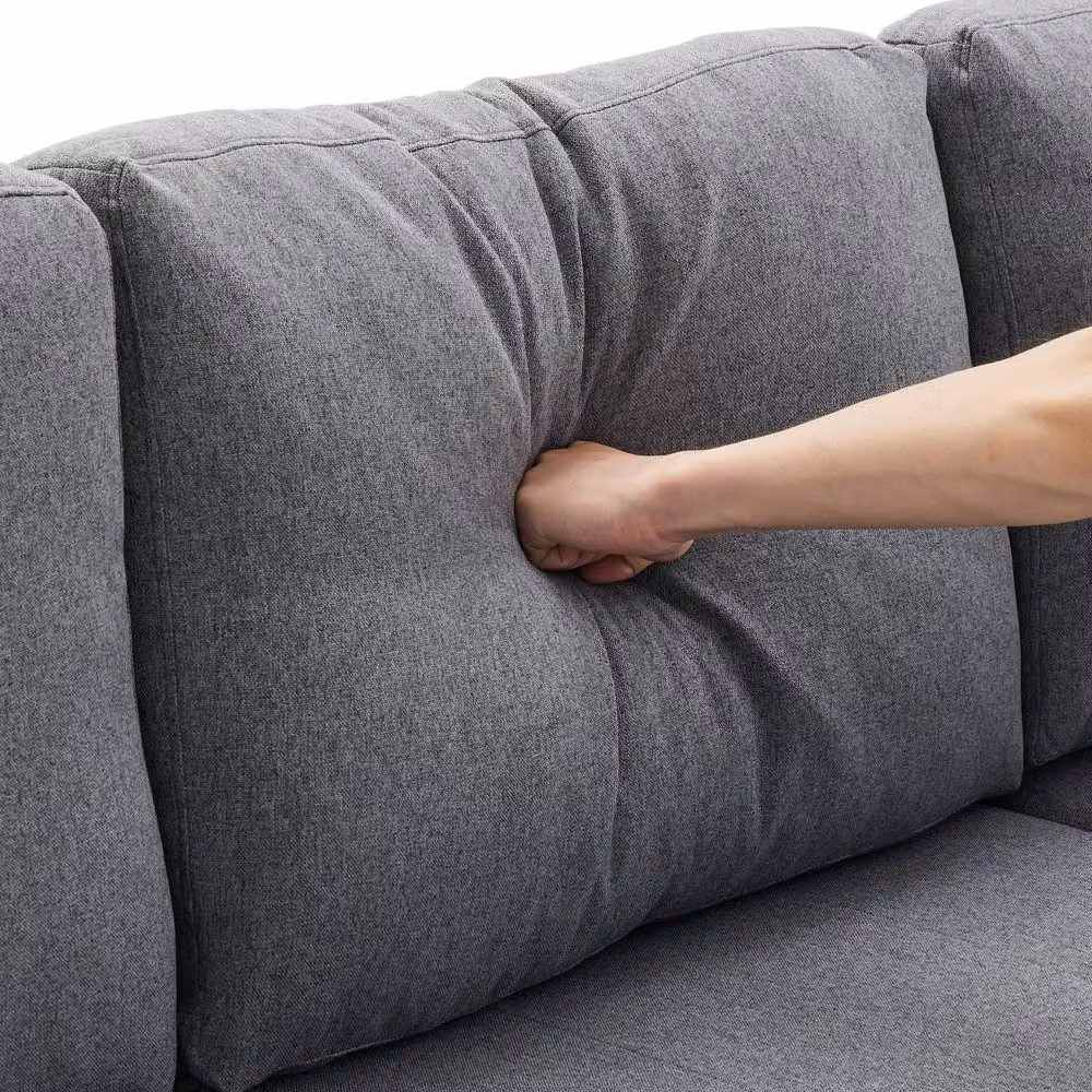 Merax 3-Seater L-Shaped Reversible Convertible Pull-Out Corner Sofa Bed with Storage and Cup Holders in Grey – 8