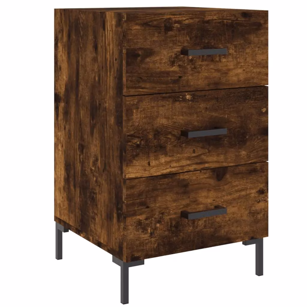 Berkfield Home Bedside Cabinet in Smoked Oak Brown, W/D/H: 40 x 40 x 66 cm – 2