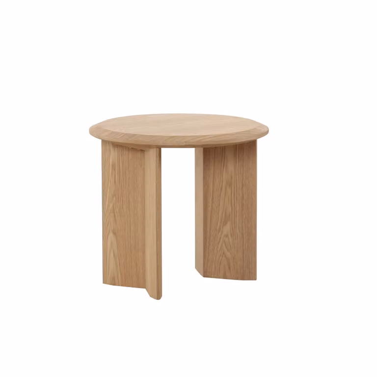 Dome Deco TOLEDO Beige Round Wood Side Table