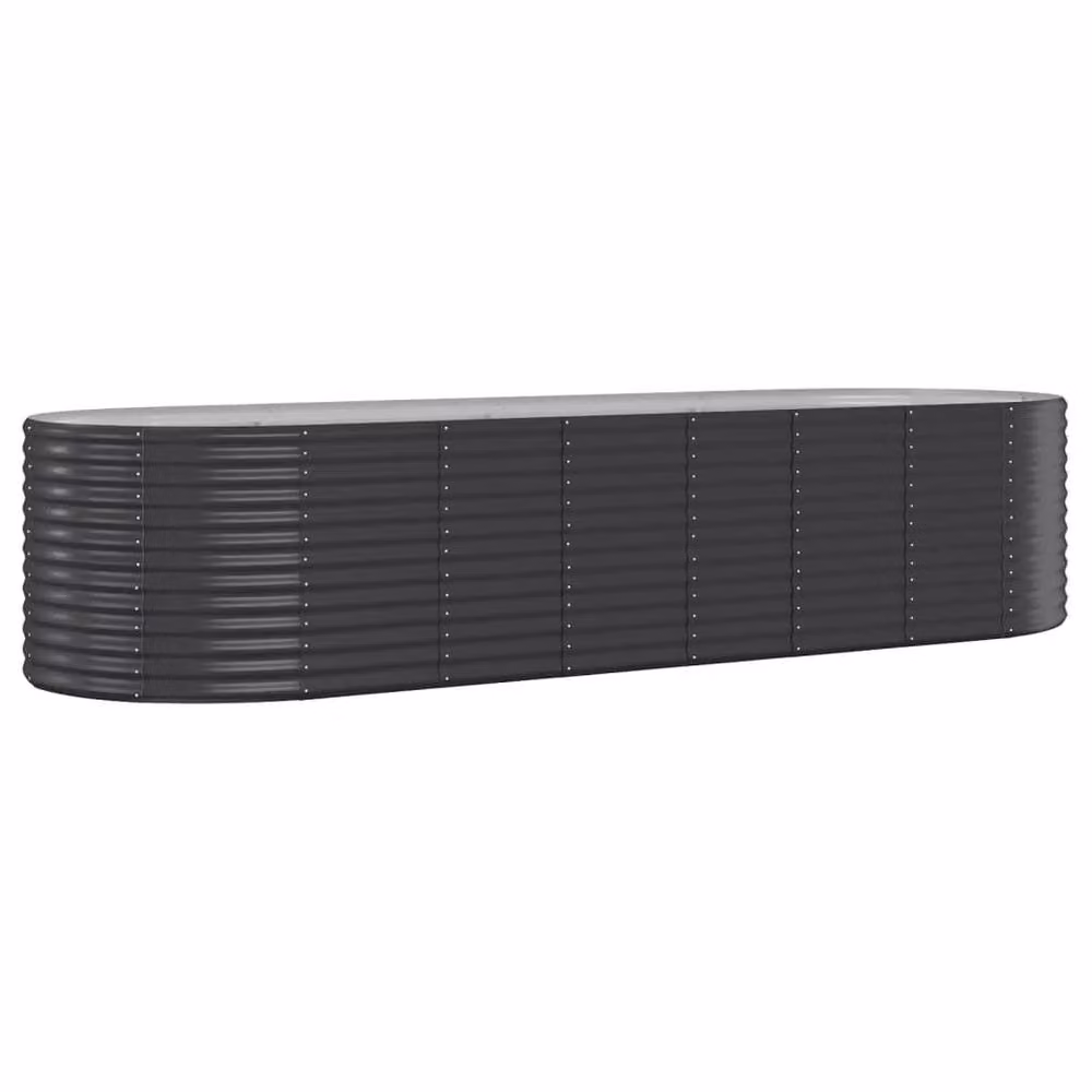 Berkfield Home Garden Powder-coated Steel Raised Bed in Anthracite Black, W/D/H: 322 x 100 x 68 cm – 2
