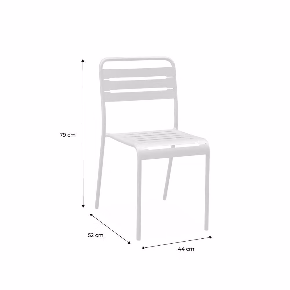 sweeek Pair of Stackable Powder Coated Steel Garden Chairs in Beige – 3
