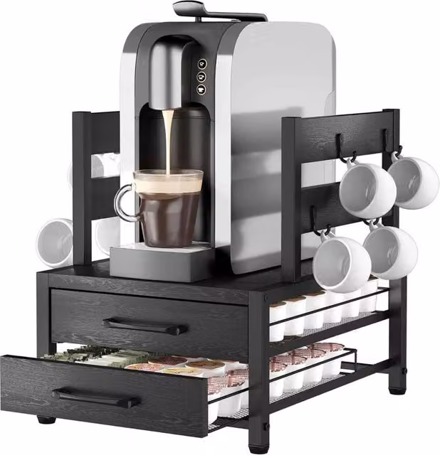 FORGEVIO Black Coffee Capsule Holder Rack Countertop Storage Organizer, Width: 50 cm – 1