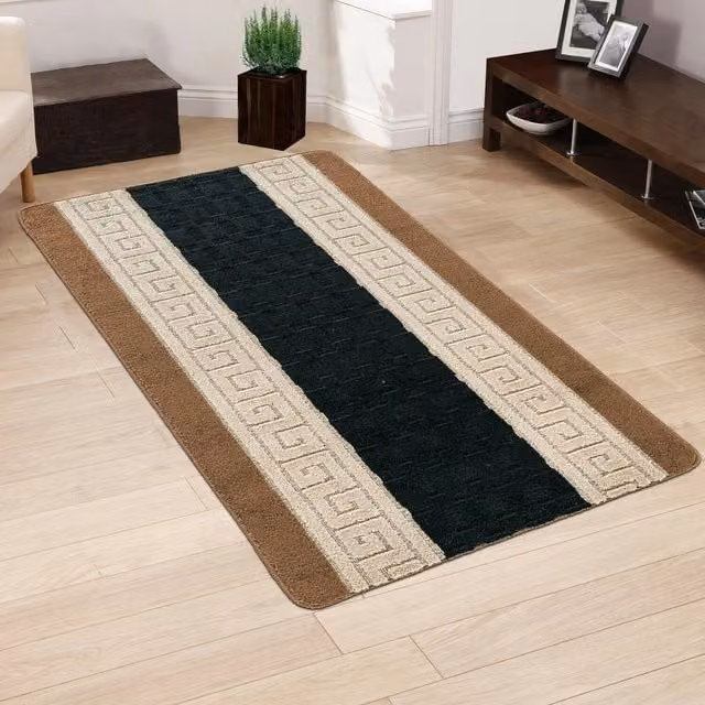 Smart Living Heavy Duty Non Slip Machine Washable Door Mat, Beige and Black, W: 60 cm, D: 40 cm