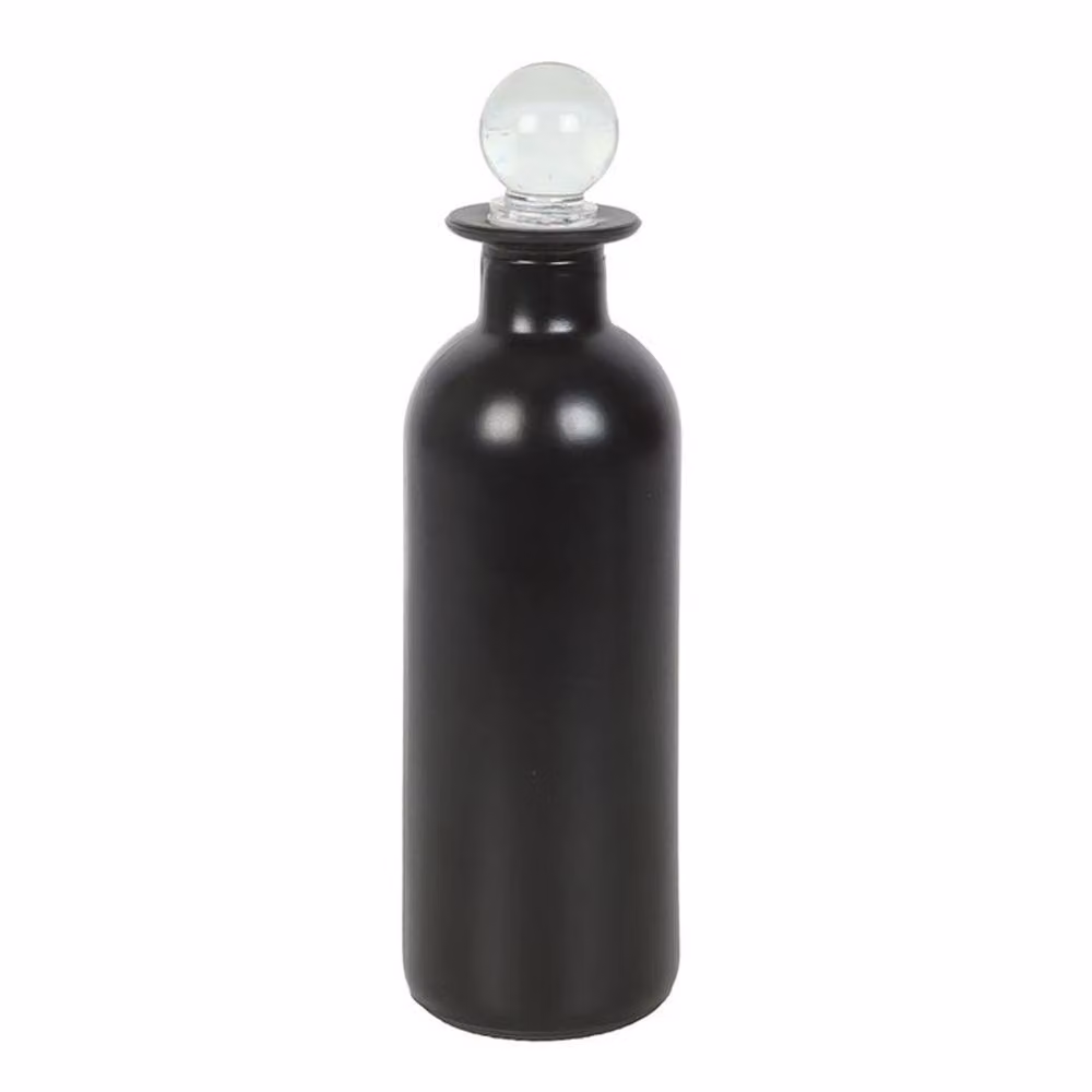 Uniqueful Black Decorative Glass Potion Bottle with Dried Crow's Feet for Halloween Tabletop Decor – 2