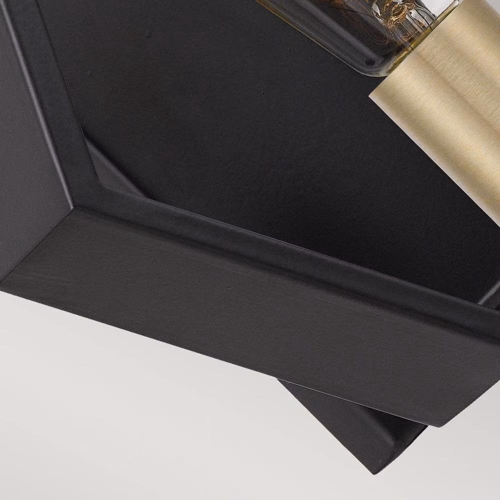 Quoizel Bismarck Modern Wall Lamp in Black and Gold/Brass with Transparent Glass – 4