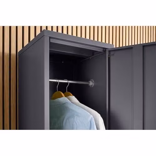 Moderna Metal Locker Cabinet with Lockable Storage and Adjustable Shelves, White and Grey, H 180 x W 38.5 x D 38.5 cm – 3