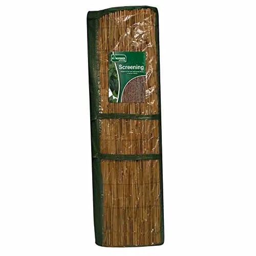 Kingfisher Woven Reed Screening Mat, Brown and Transparent, H: 100 cm, L: 300 cm – 2