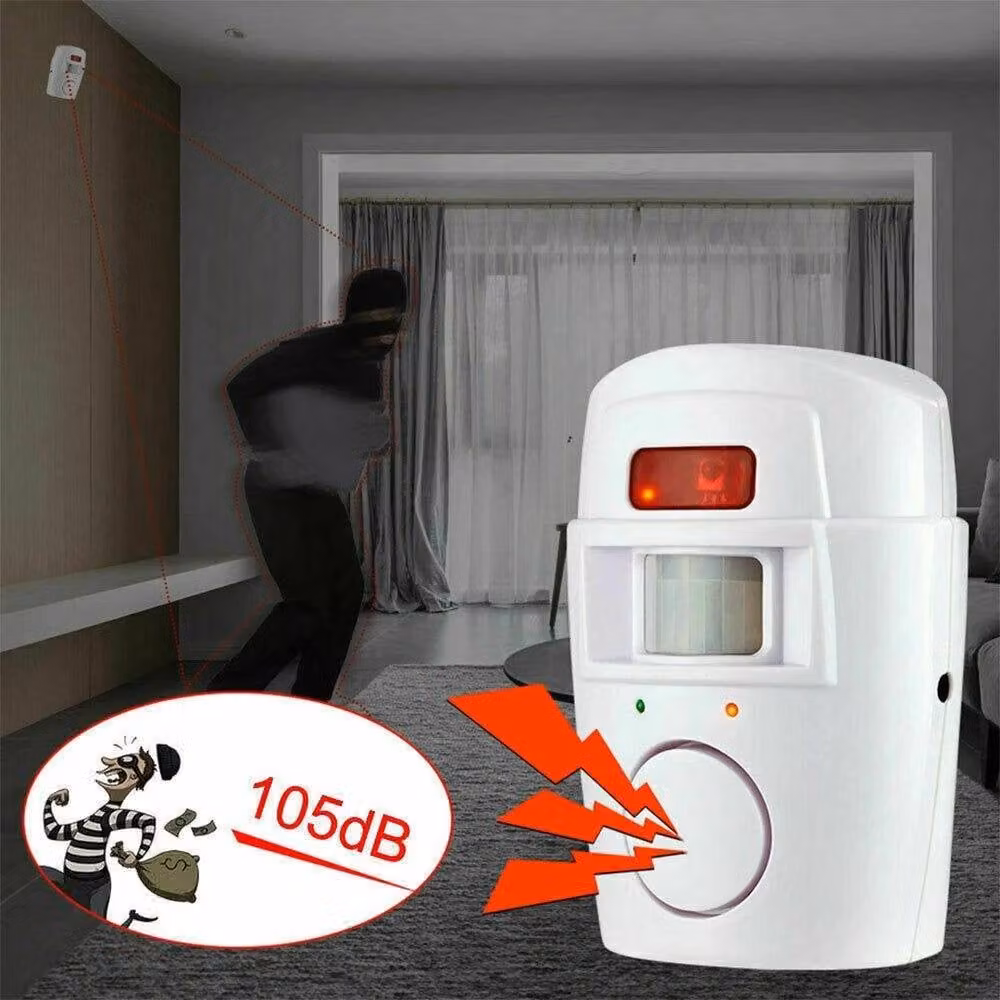 NESTLUNE Wireless Motion Sensor Alarm with 4 Remotes in White – 3