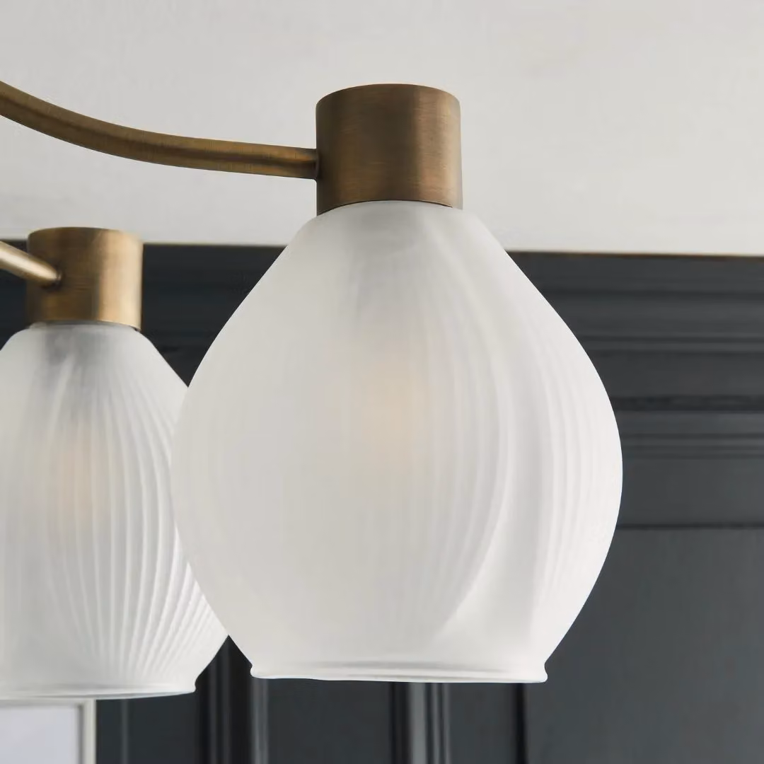 Pagazzi Hamilton 5 Light Semi Flush Ceiling Light in Gold and Antique Brass – 2