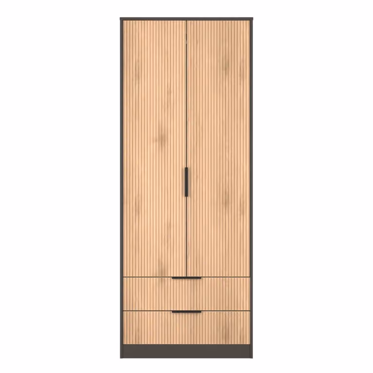 Ready Assembled 2 U Fuji Grey 2 Door 2 Drawer Wardrobe
