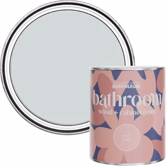 Rust-Oleum Moisture Resistant Bathroom Wood and Cabinet Paint in Matt Finish, Dove Grey, 0.75 l