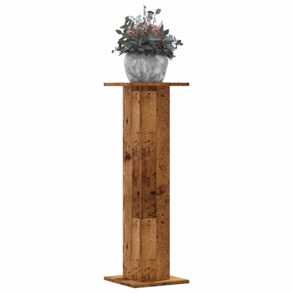 Berkfield Home Set of 2 Rustic Brown Engineered Wood Plant Stands, W/D/H: 30 x 30 x 95 cm – 2