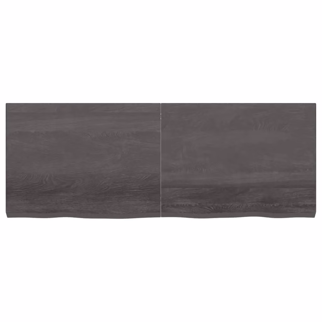 Berkfield Home Wall Shelf in Dark Grey and Brown, Rustic Treated Solid Oak, W: 160 cm, D: 60 cm, H: 2-6 cm – 2