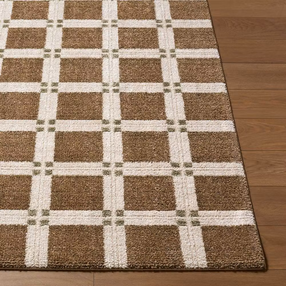 Livabliss La Luna Geometric Graphic Living and Dining Rug in Dark Brown, White, Grey and Green, W: 160 cm, D: 215 cm – 5