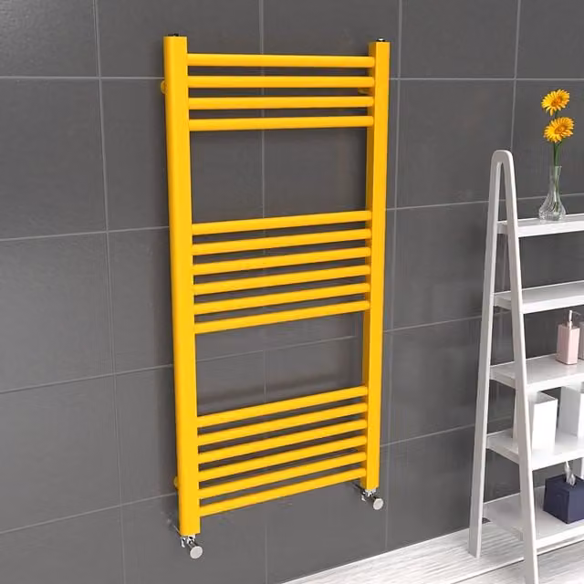 Lux Heat Coloured Steel Towel Radiator in Yellow, W/H: 50 x 100 cm