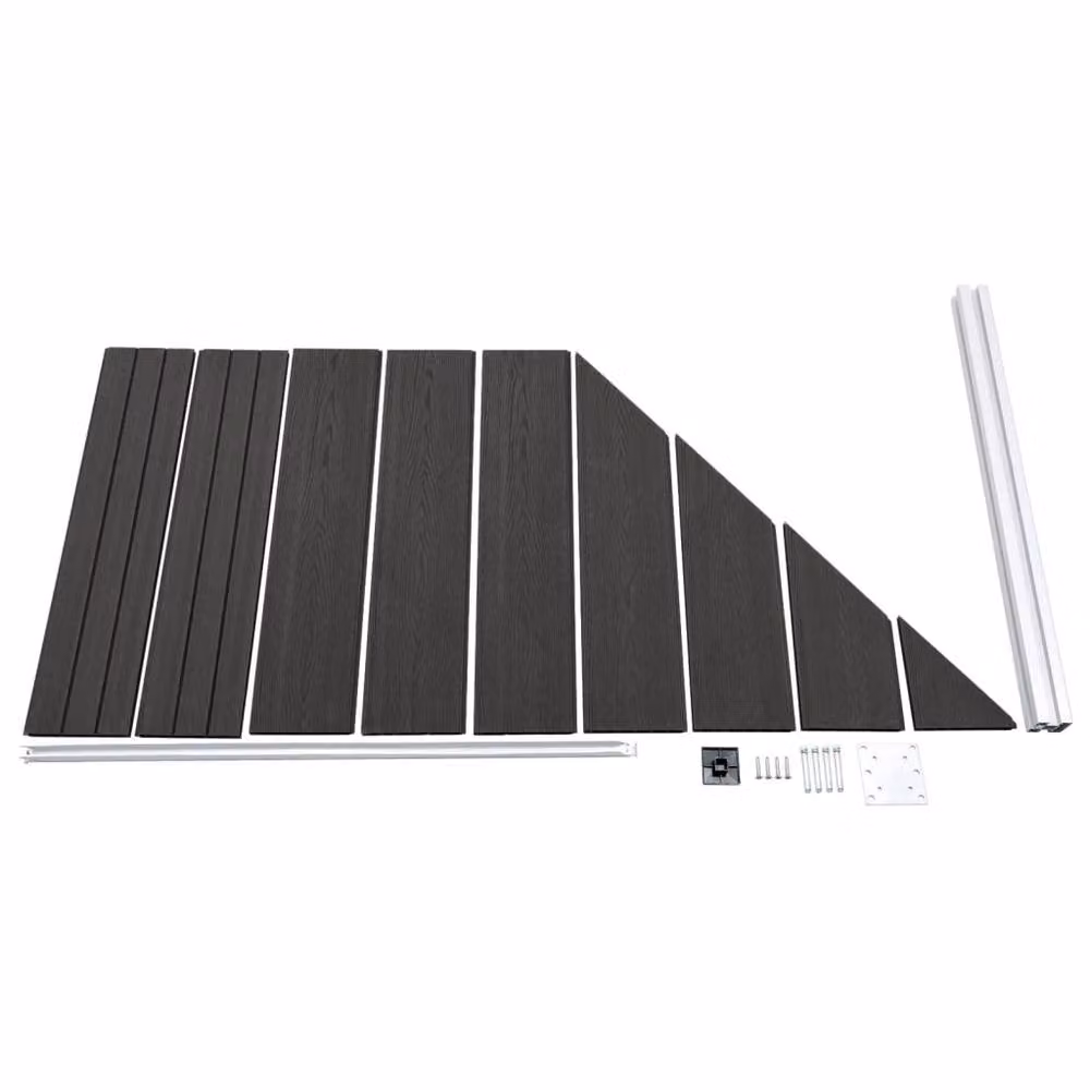 Berkfield Home Grey WPC Fence Panel W: 95 cm, H: 105-180 cm – 3