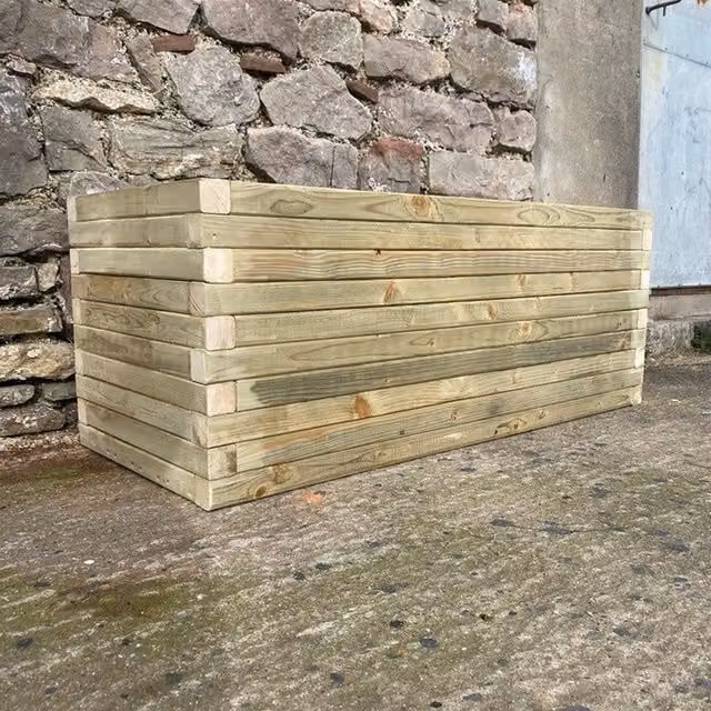 Buttercup Farm Brown Wooden Raised Bed Planter, W: 40 cm, D: 210 cm, H: 60 cm