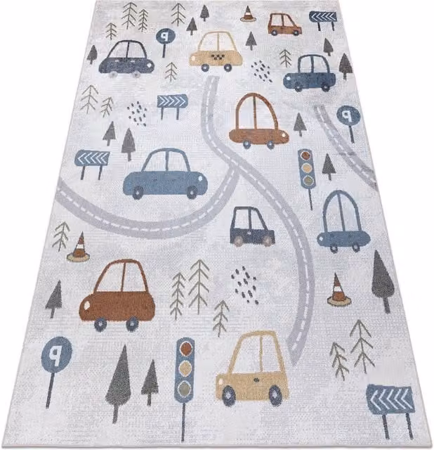 RugsX Bono Rectangular Kids Motif Rug in Yellow and Multicolour, W: 160 cm, L: 220 cm