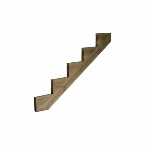 Snowdon Timber Smooth Treated 5 Step Decking Riser, Brown, Pack of 2, W: 25.0 cm, D: 4.8 cm, H: 145.5 cm