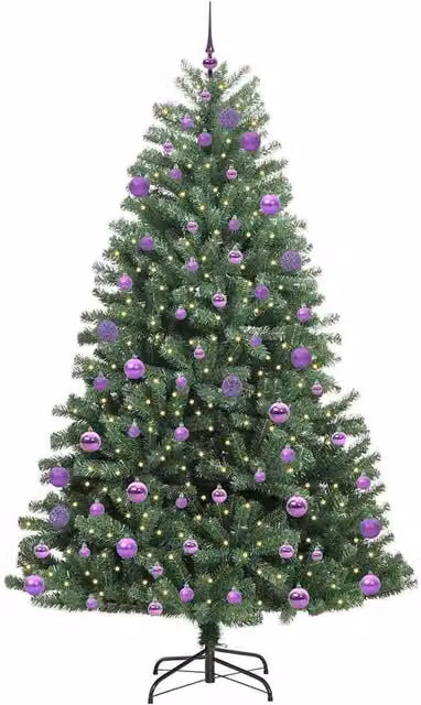 Berkfield Home Realistic Artificial Hinged Christmas Tree, Green, Height: 240 cm