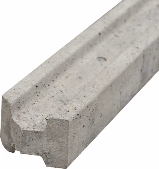 Forest Garden Lightweight Intermediate Rectangular Concrete Post, Grey, Height: 244 cm
