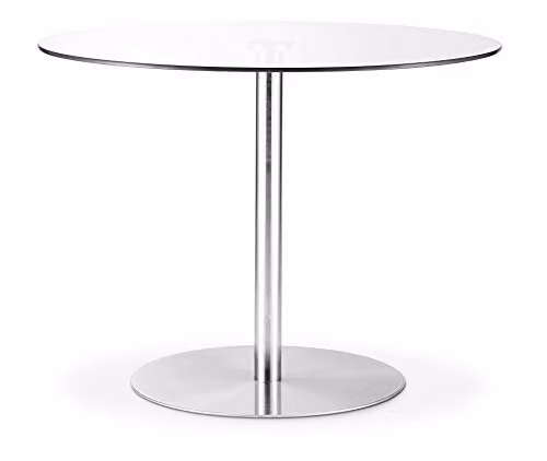 Julian Bowen Milan Round Glass Top Pedestal Dining Table in Silver – 2